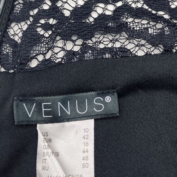 Venus Elegant Black Lace Mini Dress Size 10 - Picture 11 of 11